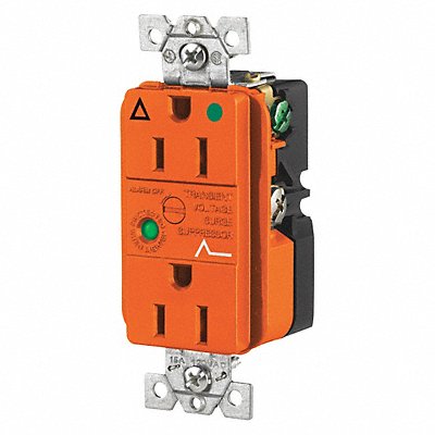 GRAINGER SP82IGOA Receptacle Orange 15A 3 Wires 2 Poles