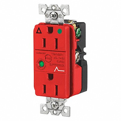 GRAINGER SP82IGRA Receptacle Red 15A 3 Wires 2 Poles