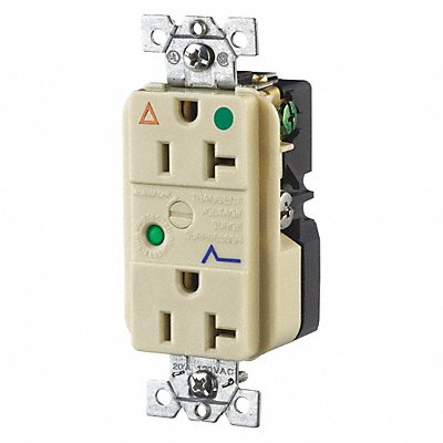GRAINGER SP83IGIA Receptacle Ivory 20A 3 Wires 2 Poles