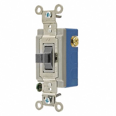 GRAINGER 4821GRY Wall Switch 15A Grey Toggle 1/2 to 2 HP