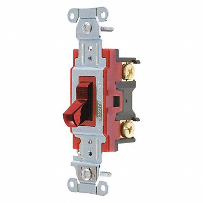 GRAINGER 4901BRED Wall Switch 20A Red 1-Pole Type Toggle