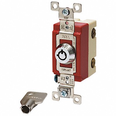GRAINGER 4902RKL Wall Switch 20A Stainless Steel Locking