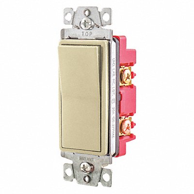 GRAINGER 9904I Wall Switch 20A Ivory 4-Way Type Rocker