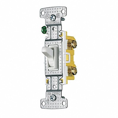 BRYANT RS115W Wall Switch 15A White 1-Pole Type 1/2 HP