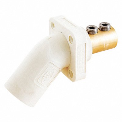 HUBBELL HBLMRAW Angled Recp Wht Male Dbl Set Screw 400 A