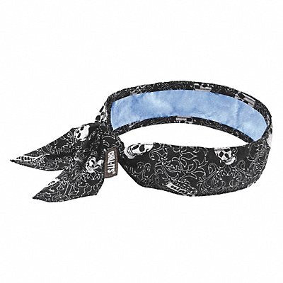 CHILL-ITS BY ERGODYNE 6700CT Evaporative Cooling Bandana Black/White