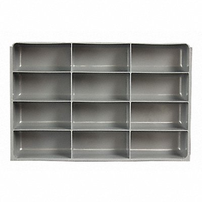 DURHAM MFG 1249512IND DrwInsrt Gry 12 Compartment PlyPrp Fit12 Box