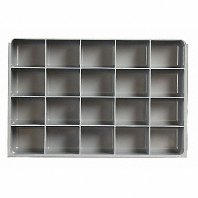 DURHAM MFG 1249520IND DrwInsrt Gry 20 Compartment PlyPrp Fit12 Box
