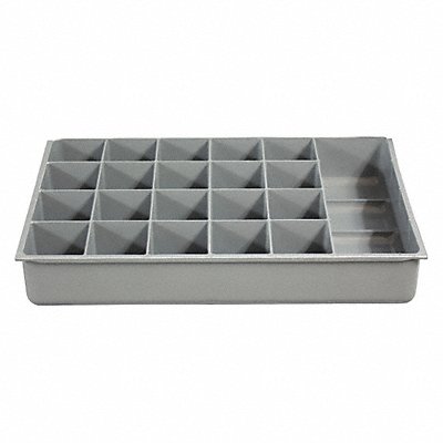DURHAM MFG 1249521IND DrwInsrt Gry 21 Compartment PlyPrp Fit12 Box