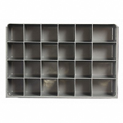 DURHAM MFG 1249524IND DrwInsrt Gry 24 Compartment PlyPrp Fit12 Box