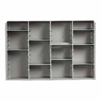 DURHAM MFG 12495ADLIND DrwInsrt Gry 4 Compartment PlyPrp Fit12 Box