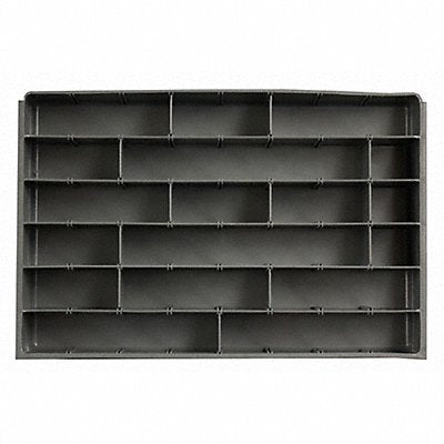 DURHAM MFG 12495ADLHIND DrwInsrt Gry 6 Compartment PlyPrp Fit12 Box
