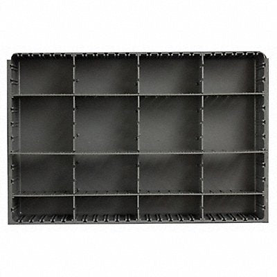 DURHAM MFG 12495EXLIND DrwInsrt Gry 16 Compartment PlyPrp Fit12 Box