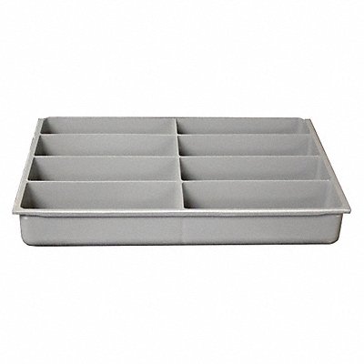 DURHAM MFG 2299508IND DrwInsrt Gry 8 Compartment PlyPrp Fit91/4 Box