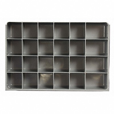 DURHAM MFG 2299524IND DrwInsrt Gry 24Cmptnt PlyPrp Fit91/4 Box