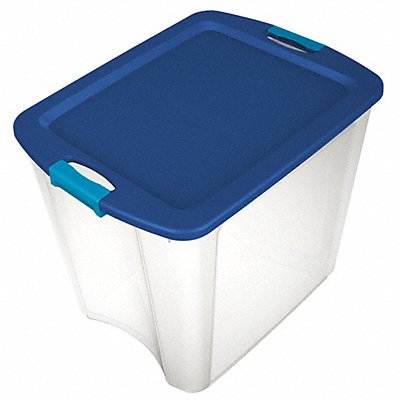 STERILITE 14489604 Storage Tote Clear/Blue Polypropylene