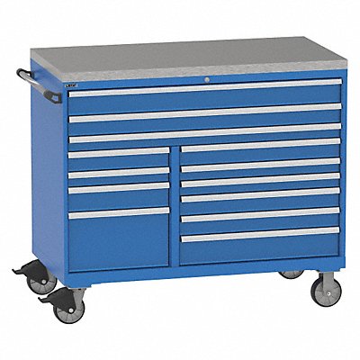 LISTA TSDW09C061303FLMSSTOP Modular Drawer Cabinet 48 H 13 Drwr Bright Blue