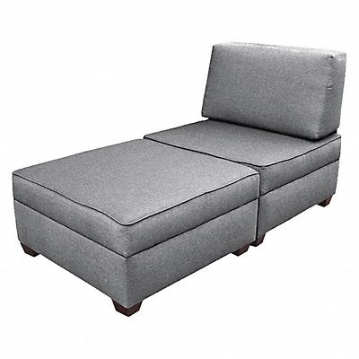 DUOBED IMFCLAQ Chaise Lounge 72 Wx18 H Grey Upholstery