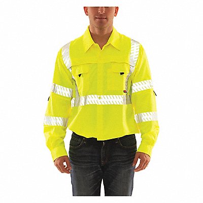 TINGLEY S76522 Work Shirt Size 3XL High Visibilty Green/Yellow