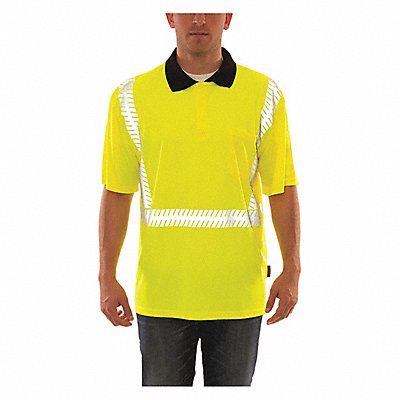 TINGLEY S74022 Polo Shirt Size 3XL Hi-Vis Green/Yellow