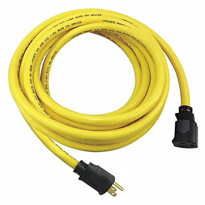POWER FIRST 52NY19 Lock Ext Cord 25ft 10Ga 15A SJTW Yel