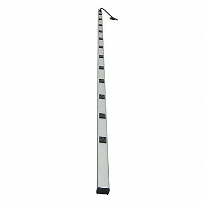 POWER FIRST 52NY33 Outlet Strip 12 Outlet 15A 77 L Gry