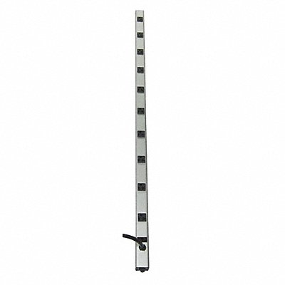 POWER FIRST 52NY37 Outlet Strip 10 Outlet 20A 48 L Gry