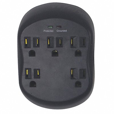 POWER FIRST 52NY49 Surge Plug Adaptor Blk 5-15P 1875W
