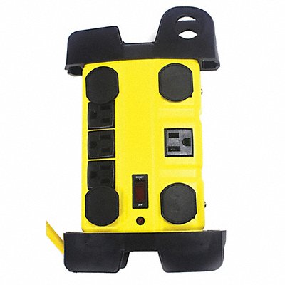POWER FIRST 52NY62 Surge Protector Outlet Strip Yellow
