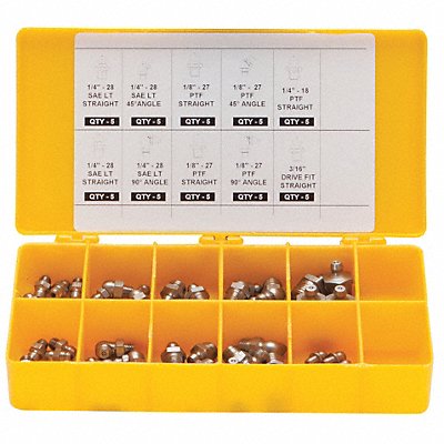 WESTWARD 52PA22 Grease Fitting Kit No Pieces 50 PK50