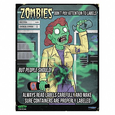 MANCOMM 31P10701 Safety Poster 21 in x 27 in Paper