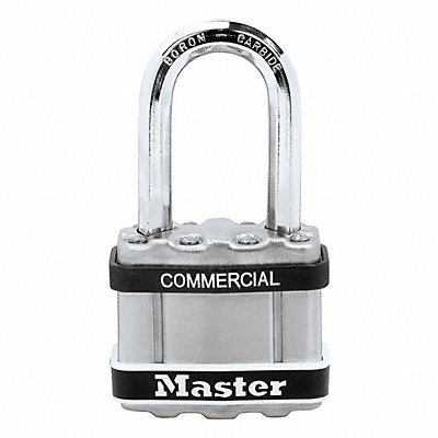 MASTER LOCK M1LFSTS Keyed Padlock 13/16 in Rectangle Silver