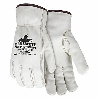 MCR SAFETY MG3211AL K2610 Leather Gloves Beige L PR