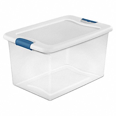 STERILITE 14978006 Storage Tote Clear/White Polypropylene