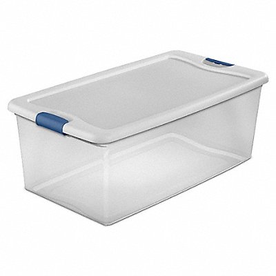 STERILITE 14998004 Storage Tote Clear/White Polypropylene