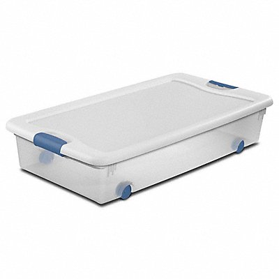 STERILITE 14988004 Storage Tote Clear/White Polypropylene