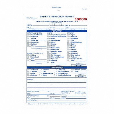 JJ KELLER 1087 Detailed Vehicle Inspection Report