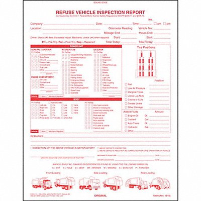 JJ KELLER 13928 Truck Driver Vehicle Inspection Report