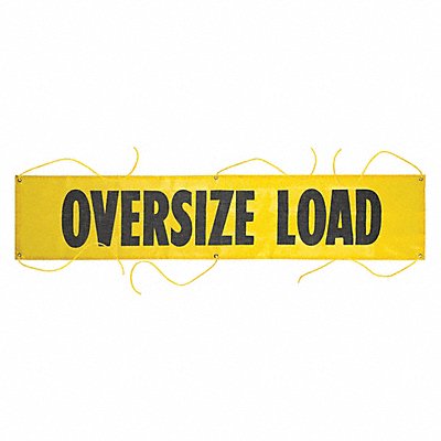 GRAINGER 67499 Wide Load Banner Yellow 7 ft H 18 W