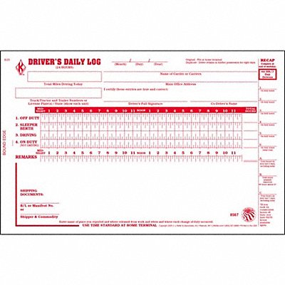 JJ KELLER 8567 Detailed Drivers Logbook With Carbon