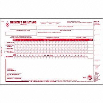 JJ KELLER 8559 Detailed Driver Logbook With Carbon