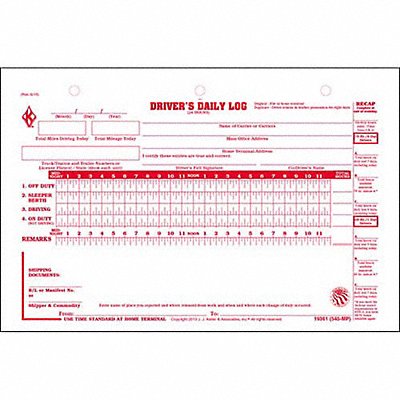 JJ KELLER 19361 Drivers Logbook 7/8 Day Carbonless PK31
