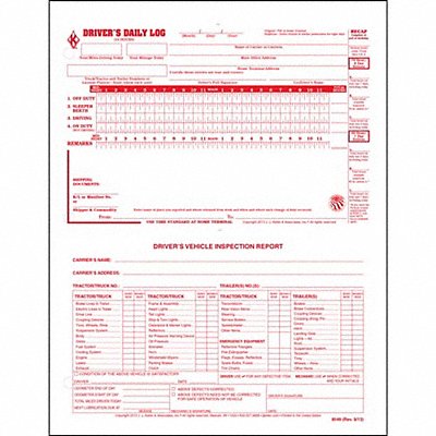 JJ KELLER 8549 Driver Logbook 2 In 1 Carbonless PK100