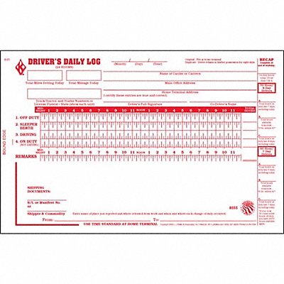 JJ KELLER 8555 Detailed Drivers Logbook Carbonless