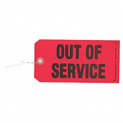 JJ KELLER 676 Out of Service Tag Rectangle 3-1/8 PK50