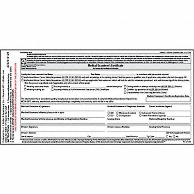 JJ KELLER 47379 Medical Examination Certificate English