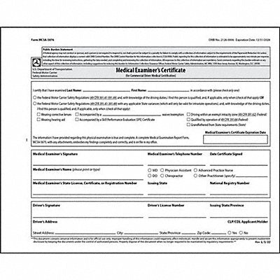 JJ KELLER 47377 Medical Examination Certificate English