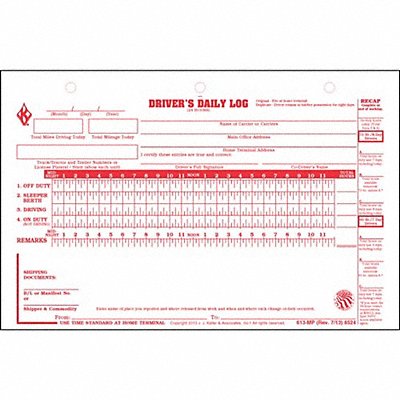 JJ KELLER 8524 Detailed Drivers Logbook Carbonless PK31