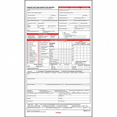 JJ KELLER 8898 Tanker Test/Inspection Report PK10