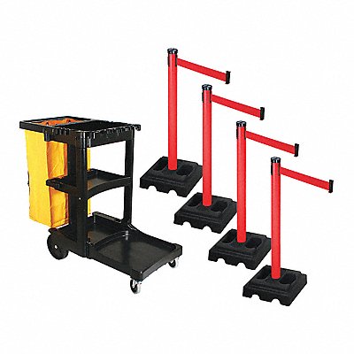 RETRACTA-BELT PSBK302PRDRD Barrier Systems Post Red 10 ft Belt